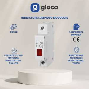 Luz indicadora modular roja Gloca de 240V 50Hz con pantalla LED para panel eléctrico - Product Image 5