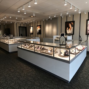 Diseño de Interior de Joyería LUX Gold, Mostrador Personalizado para Tienda de Joyas, Vitrina de Vidrio de Visión Completa para Centro Comercial - Product Image 1