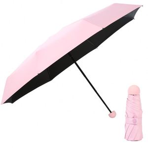 Custom Business Gift Advertising Logo Stock Manual Control Mini <b>Folding</b> Rain Parasol 50% Six-Rib Sun Rain Protection Umbrella - Product Image 2