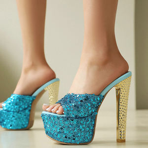 <span class=keywords><strong>Sandalias</strong></span> de Plataforma Gruesa con Brillo Dorado Talla Grande 47 <span class=keywords><strong>para</strong></span> Mujer, Tacones Cuadrados Altos, Zapatos de Punta Abierta <span class=keywords><strong>para</strong></span> <span class=keywords><strong>Pies</strong></span> <span class=keywords><strong>Anchos</strong></span>, Zapatos de Tacón con Lentejuelas - Product Image 5