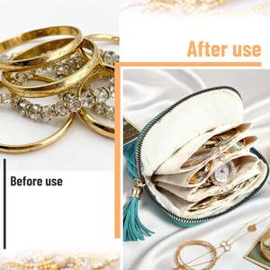 Étui de voyage pour bijoux, organiseur à 5 couches en velours avec fermeture éclair, pour ranger les bracelets et protéger des emmêlements et des rayures - Product Image 6