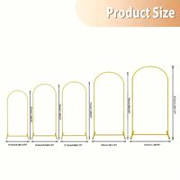 Perlengkapan Dekorasi Pesta Bingkai Latar Belakang Foto Stand Lengkung Logam Emas Ukuran Kustom 4ft 5ft 6ft 6.6ft 7.2ft