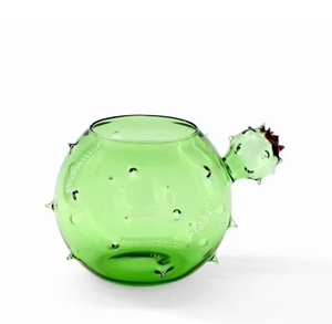 Porte-bougie rond en verre soufflé à la main, vert, personnalisé, avec des points, en forme de <span class=keywords><strong>cactus</strong></span> - Product Image 2