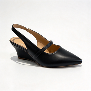 Sandalias de tacón con punta y tira trasera para mujer, de cuero sólido, estilo Mary Jane, para verano, zapatos de vestir, de fiesta, con logo personalizado - Product Image 3