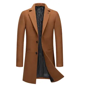 2021 Hot selling woolen jacket fashion plus cotton thick woolen overcoat custom men's coat