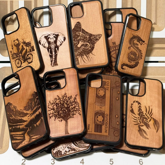 New Design Rosewood Carved Phone Case for iPhone 16 17 Pro Max Series Laser Engraving Bamboo Wood Protective Cover