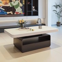 Table basse rectangulaire en pierre frittée de luxe léger, mobilier italien moderne et minimaliste pour petit appartement et salon