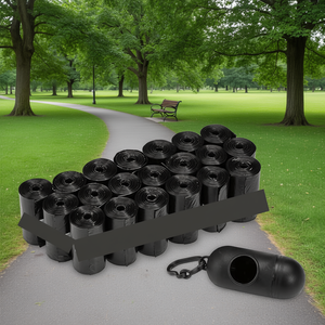 Sacs à déjections canines avec distributeur, noirs, non parfumés, 120 unités, sacs écologiques en plastique pour l'élimination des déchets d'animaux, en rouleau pour chiens - Product Image 2