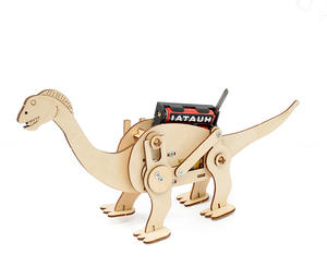 Juego de rompecabezas de madera educativo montaje Montessori dinosaurio de Ciencia de madera juguete DIY para niños - Product Image 5