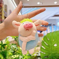 Usine personnalisé chaud à la mode en colère cochon vert en peluche mignon cochon laid pendentif sac porte-clés jouet pour hommes et femmes idée cadeau d'anniversaire