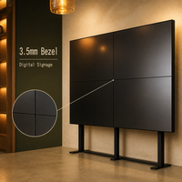 Écran vidéo mural couleur 65 pouces avec cadre de 3,5 mm, affichage numérique, écran de jonction, luminosité 700 cd/m², garantie 2 ans pour le commerce de détail