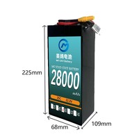 Batterie professionnelle 28000mah 6s 25c 22.2v Lipo grande charge multi-rotor Drone batterie intelligente avec prise AS150U