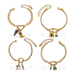 จี้แฟชั่นรูปหัวใจ สแตนเลสชุบทอง 18K ดีไซน์ไม่สมมาตร ของขวัญเครื่องประดับสำหรับผู้หญิง - Product Image 5