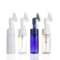 Bouteille pulvérisateur à pompe en mousse PET 100/150/200 ml vide pour savon liquide, nettoyant visage, mousse, avec tête de brosse en plastique et silicone personnalisable