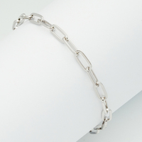 Bracelet Minimaliste en Or 14K Certifié IGI/GIA, Maillons Rectangulaires en Or Massif Poli Miroir, Bijou Quotidien Luxe Éclatant