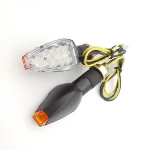 Motosiklet dönüş sinyal ışıkları sinyal lambası Moto kuyruk fren lambaları 14 LED Amber motosiklet göstergesi flaşör duman şeffaf Lens