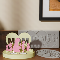 Stampo in silicone riutilizzabile per portacandele in resina epossidica LEQU Happy And Fun per la festa della mamma, per decorazioni domestiche e creazione di candele fai da te