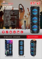 Torre de Altavoces para Fiestas con Woofer Triple X3 de 8 Pulgadas, 5 Botones, Bluetooth Inalámbrico, Micrófono, Pantalla, USB, TF, FM, TWS para Fiestas al Aire Libre