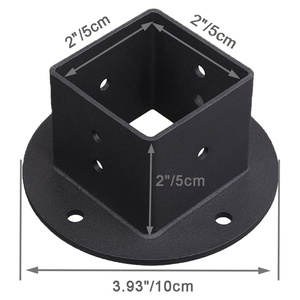 Sàn Mặt Bích 2x2 Bài Neo Cơ Sở Nhiệm Vụ Nặng Nề Rắn Vuông Hàng Rào Cực Cơ Sở Màu Đen Tường Núi Chân Đế Kit Cho Sàn Lan can Hộp Thư - Product Image 2