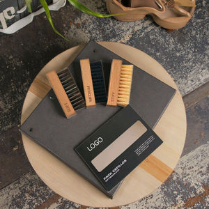 Cepillo de Limpieza para Zapatos y Tenis con Mango de Madera Barnizada, Cerdas Suaves, Medias y Rígidas, Suministro de Fábrica, Paquete con Caja - Product Image 2