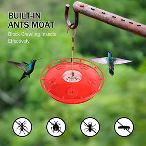 Mangeoire à oiseaux suspendue à fenêtre automatique extérieure à 5 ports avec plateau à eau arrondi pour colibris animaux de compagnie accessoire de cage à oiseaux de Style amour - Product Image 6