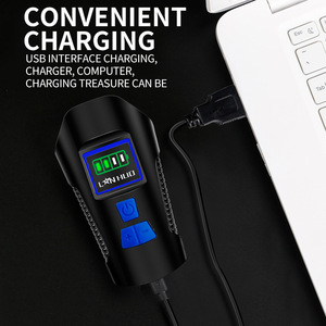 Lampe de <span class=keywords><strong>vélo</strong></span> de montagne à chargement USB, <span class=keywords><strong>klaxon</strong></span> LED T6 et ordinateur sans fil, étanche IPX4, 4 modes pour la sécurité en conduite nocturne - Product Image 3