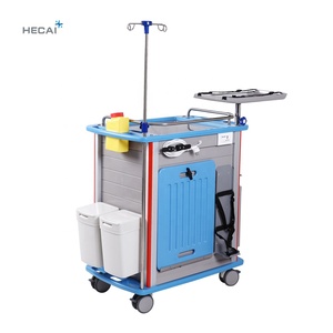 Chariots d'instruments hospitaliers chariot d'urgence médical chariot d'anesthésie en plastique <span class=keywords><strong>ABS</strong></span> de haute qualité avec tiroirs et carte de RCR - Product Image 2