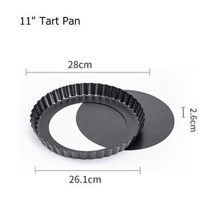 Xla không dính bánh pizza Pan Tart quiche <span class=keywords><strong>Flan</strong></span> khuôn bánh tròn Khuôn bánh khuôn bánh nướng có rãnh đáy lỏng có thể tháo rời khay nướng cho bánh - Product Image 6
