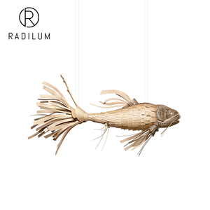 Nieuwe Chinese Zen houten hanglamp theesalon restaurantlamp handgemaakte visvormige kroonluchter creatieve kunst decoratie <span class=keywords><strong>koi</strong></span> kroonluchter - Product Image 1