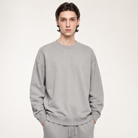 Sweat-shirt à col rond en molleton français lourd 430GSM, streetwear pour jeunes, sans capuche, pull-over pour hommes, étiquette privée personnalisée, fabrication en usine