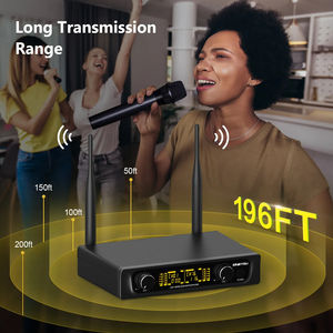 ميكروفون UHF اللاسلكي المحمول باليد ذكي مع اختيار التردد التلقائي للمنزل والاجتماعات كاريوكي - Product Image 3