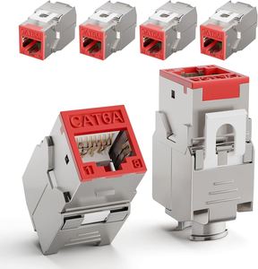 RJ45 màu Keystone Jack FTP cat6A bảo vệ LED Jack 10g 8P8C PoE ++ Modular Jack toolless - Product Image 1