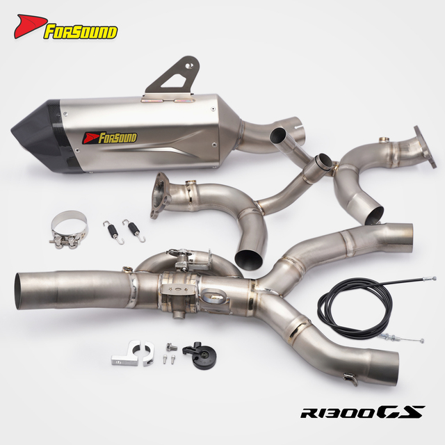 Forsound Factory Wholesale Price Motorcycle Exhaust System R1300GS 3D Carbon Fiber Dual-Exit Muffler Exhaust of R1200GS R1250GS