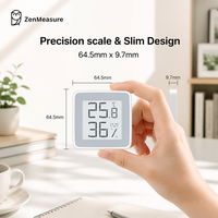 ZenMeasure - Termómetro Digital Portátil Personalizable, Medidor de Temperatura, Humedad y Presión del Aire, Termohigrómetro
