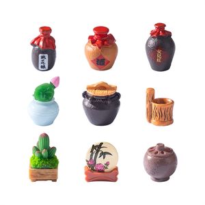 Accessori Decorativi in Miniatura per Casa delle Bambole, Simulazione di Micro-Paesaggio con Fiori di Pesco Rossi e Utensili per la Vinificazione - Product Image 1