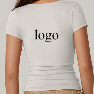 Camiseta Corta Elegante de Verano, Nueva Moda, Alta Calidad, Corte Cuadrado, Ajustada, para Mujer - Product Image 2