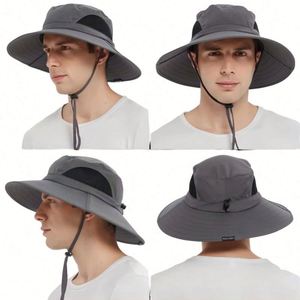 Wholesale Summer 2024 Waterproof Bucket <b>Hat</b> Beach <b>Hat</b> <b>Sun</b> Protective Fishing Boonie <b>Hat</b> for <b>Men</b> - Product Image 5
