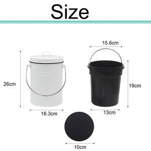 Poubelle de cuisine moderne écologique ronde de 3 L, anti-odeurs, avec couvercle roulant, structure intégrée pour éponge, classification des déchets - Product Image 6