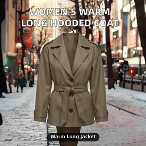 Fashion <b>Women's</b> Autumn Short Warm Solid Hooded Casual Outdoor Hiking <b>Jacket</b> - Product Image 2