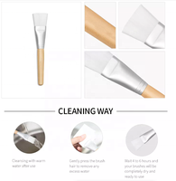 Pinceaux de maquillage cosmétiques Kabuki écologiques à étiquette privée, logo personnalisé, argile, boue, vegan, pinceau pour masque facial unique pour le maquillage