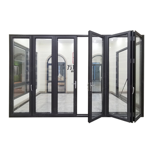Portes en aluminium résistantes aux ouragans pour villas insulaires, portes pliantes à double vitrage, portes accordéon pour maisons - Product Image 1