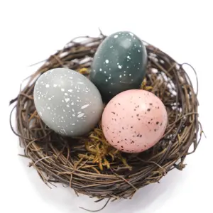 Handmade Bird Nest Artificial Nest With Egg For Kids Easter Decoration Garden Yard Home Party Decorative Easter Eggs