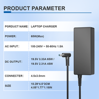 Adaptateur de chargeur pour ordinateur portable 65W 19.5V 3.33A 4.5mm*3.0mm Chargeur universel pour ordinateur portable HP avec prise US/UK/EU/AU