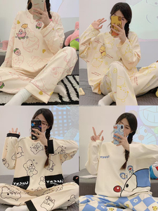 Pigiama da Donna Casual Comodo con Colletto e Maniche Lunghe per Primavera e Autunno, <span class=keywords><strong>Nuova</strong></span> Collezione in Vendita all'Ingrosso - Product Image 3