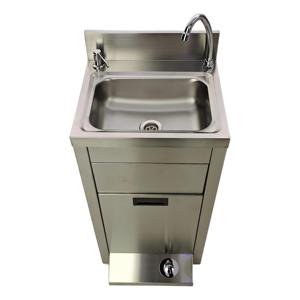Low Price Factory Direct 304/201 Stainless Steel Foot Control Hand Wash Sink HSFC02 Brushed Matt Finish Commercial Kitchen