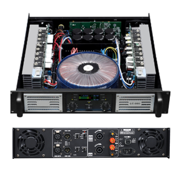 LC-400 2U 2x400W Power Amplifier Rack Mount Amp with XLR & Speakon for Stage DJ KTV PA System