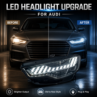 Ensemble de phares LED BK pour Audi A6 2012-2015, style RS, DRL dynamique, lentille de projecteur Bi LED, clignotant séquentiel, plug and play
