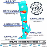 Chaussettes de compression pour femmes et hommes, cyclisme en plein air, bas de compression longs, idéal pour la course à pied, les activités sportives, les voyages en avion, les infirmières