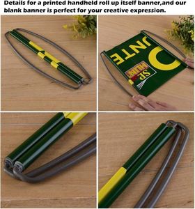 Promotional Advertising Digital Printed Custom Portable Marathon Cheer Retractable Hand Scrolling <b>Banner</b> - Product Image 3