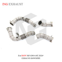 ING bonne qualité en acier inoxydable pour BMW M5 G90 4.4T 2024 + tuyau d'échappement de tuyau de descente avec bouclier thermique pièce de réglage automatique de haute qualité